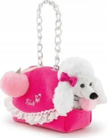 Lodër pelushi Trudi Dog in Pink Bag, qenush me çantë, rozë