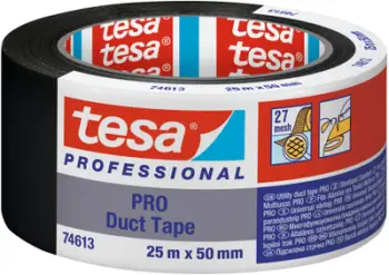 Shirit ngjitës Tesa PRO 74613 Duct Tape, rezistent, i zi