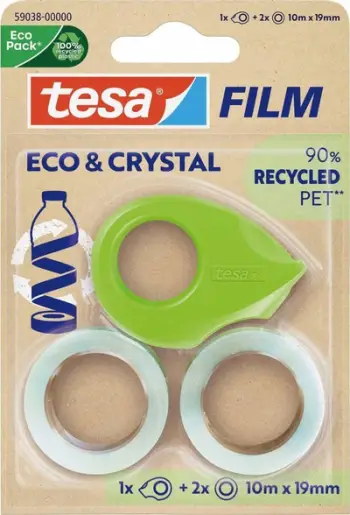 Shirit ngjitës Tesa Tesafilm Eco Crystal 59038, 10m x 19mm, set 2 copë, transparent