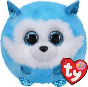 Lodër pelushi TY Puffies Prince Blue Fox, 4", blu