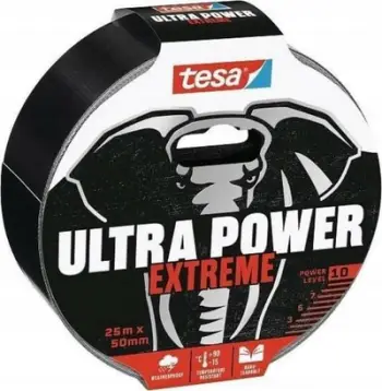 Shirit ngjitës Tesa Ultra Power Extreme 56623, 25 m x 50 mm, i zi