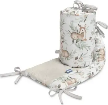 Mbrojtëse krevati Sensillo Fawns Plush Check, 120x60cm, gri