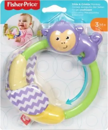 Lodër për foshnje Fisher-Price Slide and Crinkle Monkey, edukative, shumëngjyrëshe