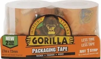 Shirit paketimi Gorilla Glue 3044820, rimbushje 72mm x 27m, set 2 copë, transparent