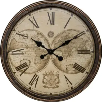 Orë murale Atmosphera World, 51 cm, e zezë