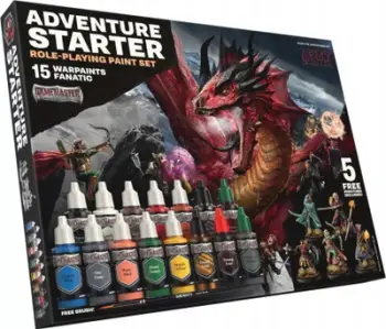 Set boje akrilike The Army Painter GameMaster Adventure Starter, 15 x 18ml, me primer, shumëngjyrëshe