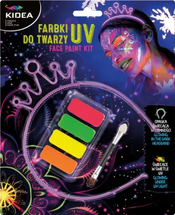 Set boje fytyre Derform Color + Paint, UV neon, me shirit koke KIDEA
