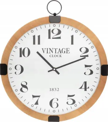 Orë muri Atmosphera Vintage, druri, 38 cm, e qetë