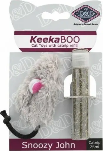 Lodër për mace D&amp;D Mouse, me catnip 25ml, 8cm, gri