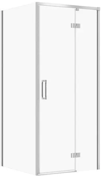 Kabine dushi Cersanit LARGA C100, drejtkëndore 90x80x195 cm, xham transparent 6 mm, krom, e djathtë