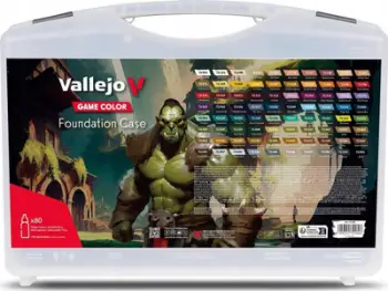 Set bojërash akrilike Vallejo Game Color Foundation VAL72180, 80 ngjyra, me kuti plastike