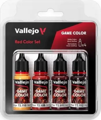 Set bojërash akrilike Vallejo Game Color VJP72377, 4x18ml, kuqe
