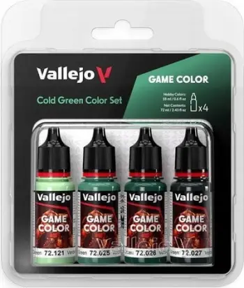 Set bojërash akrilike Vallejo Game Color VJP72383, 4x18ml, nuanca të ftohta jeshile
