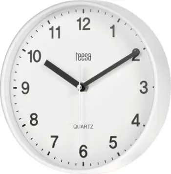 Orë muri Teesa Pro TSA0038, 20cm, mekanizëm kuarc, e bardhë