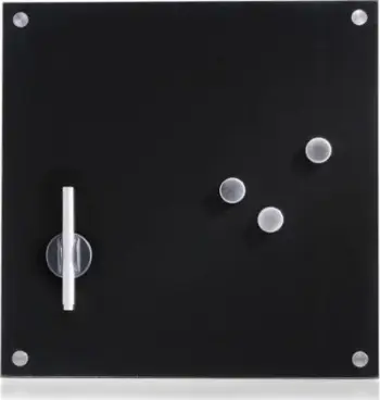 Tabllo shënimesh Zeller Glass, 40x40cm, magnetike, e zezë