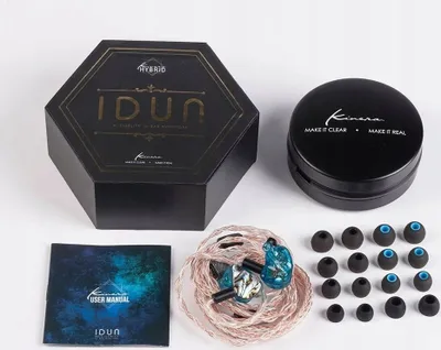 Kufje in ear Kinera IDUN, 3.5mm, 1.2m, të zeza - 1