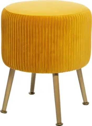 Tabure Atmosphera Solaro, kadife me pala, mustard