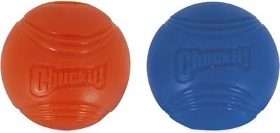 Lodër për qen Chuckit Strato Ball Medium, set 2 copë, gome natyrale, portokalli - 1