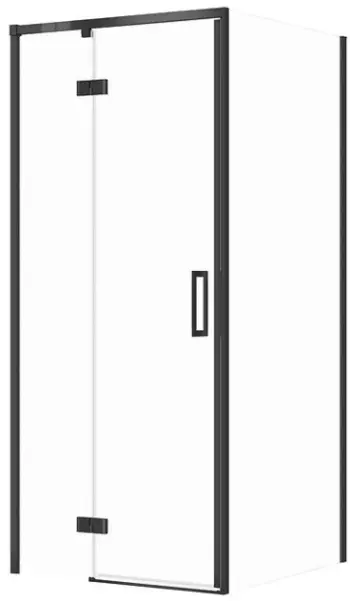 Kabinë dushi Cersanit Larga Set C99, këndore 80x90x195 cm, xham transparent, profil i zi mat