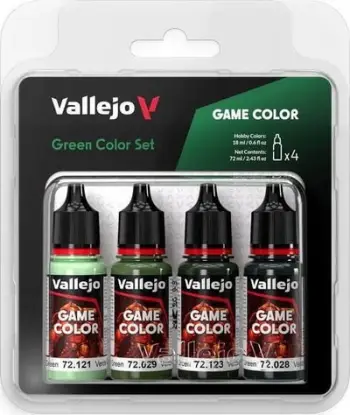Set bojërash Vallejo Game Color VJP72384, 4 nuanca jeshile, akrilik