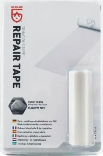 Shirit riparues Gear Aid Tenacious Tape Clear PVC, 7.6cm x 50cm, transparent