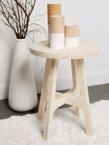Tabure druri Today Round Wooden, Ø 38 cm, bezhë