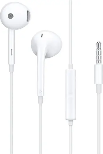 Kufje in ear Oppo MH156, 3.5mm, me mikrofon, të bardha