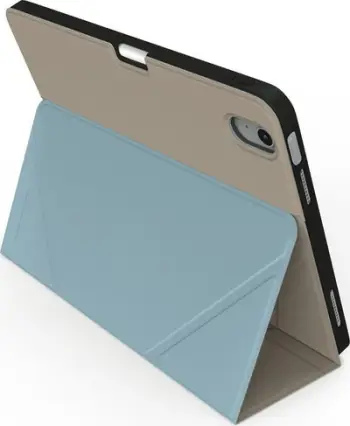 Këllëf folio për iPad JCPal SlimFlex, 10.9" 10th gen dhe 11" A16 11th gen, mbajtës për Pencil, kafe kaki dhe blu