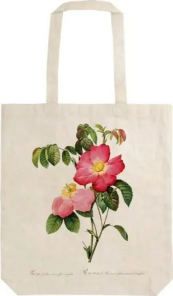 Çantë shpine Skona Ting Cotton Bag Rose 3 STBAG 17, pambuk ekologjik, me motiv trëndafili, rozë