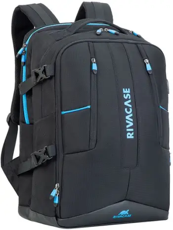 çantë shpine për laptop gaming RIVACASE 7860 17.3\" 30L me portë USB, e zezë