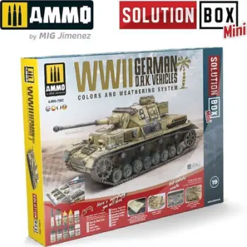 Set bojrash modelizmi AMMO by MIG Jimenez Solution Box Mini 19, për automjete gjermane DAK WWII, shumëngjyrësh