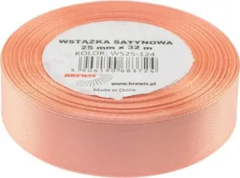 Shirit saten Brewis, 25mm, 32m, ngjyrë salmon