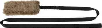 Lodër për qen DINGO Fleece Dog Toy Artificial Fur Racer, shkop teaser 150 cm, dorezë bungee, e zezë
