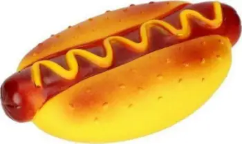 Lodër për qen Dingo Hot-Dog, vinyl, 16cm, me fishkëllimë