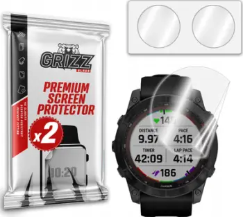 Folie mbrojtëse GrizzGlass CeramicFilm për Garmin Fenix 7X, qelq keramik, 2 copë, transparente