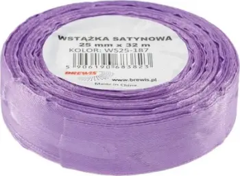 Shirit sateni Brewis Satin Ribbon, 25mm, 32m, vjollcë e çelët