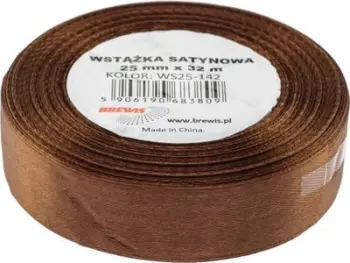 Shirit sateni Brown, 25mm, 32m, kafe