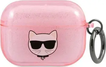 Këllëf kufjesh Karl Lagerfeld KLA3UCHGP Choupette për AirPods 3, rozë