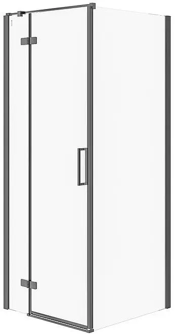 Kabinë dushi këndore CITY S584-106, 80x80x195 cm, xham transparent, profil i zi