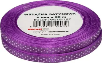 Shirit sateni dekorativ me pika, 6mm x 22m, set 2 copë, ngjyrë livando