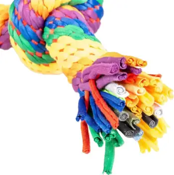 Lodër për qen duvoplus Sweater Rope, me unazë dhe 5 nyje, shumëngjyrëshe