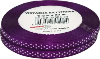 Shirit satin me pika Double A, 6mm x 22m, set 2 copë, vjollcë
