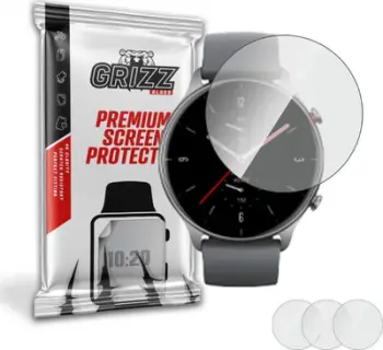 Folie mbrojtëse GrizzGlass Hydrogel për Amazfit GTR 2E, set me 3 copë, transparente