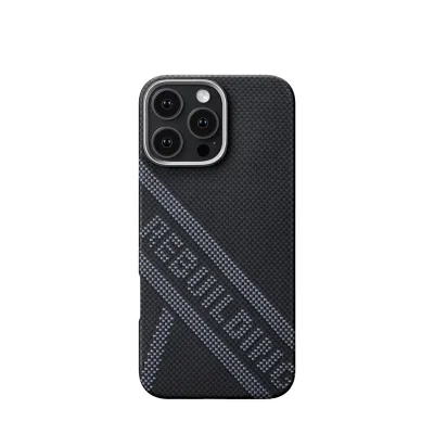 Mbrojtëse për celular PITAKA Tactile Woven Re-TROS Rebuilding për iPhone 16 Pro, e zezë - 1