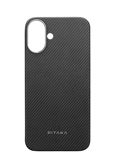 Mbrojtëse për celular Pitaka Ultra-Slim për iPhone 16 Plus, e zezë - 1