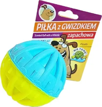 Lodër për qen top i butë me zë, me aromë, 5 cm, ngjyra të ndezura