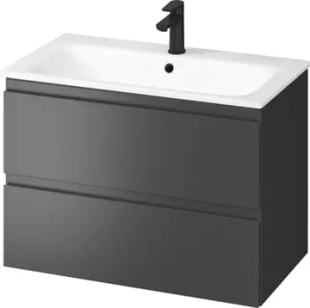 Kabinet me lavaman Cersanit Moduo 80 cm, i varur, antracit me lavaman të bardhë