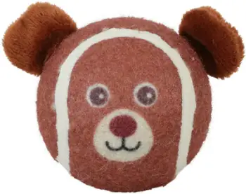 Lodër për qen Zolux Bear, top tenisi me fishkëllimë, material i ricikluar, shumëngjyrëshe