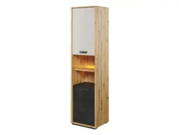Kabinet me 2 dyer QUBIC QB-04, kaftë, hirtë, zezë