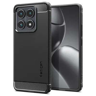 Mbrojtëse për celular Spigen Rugged Armor, për Xiaomi 14T, e zezë - 1